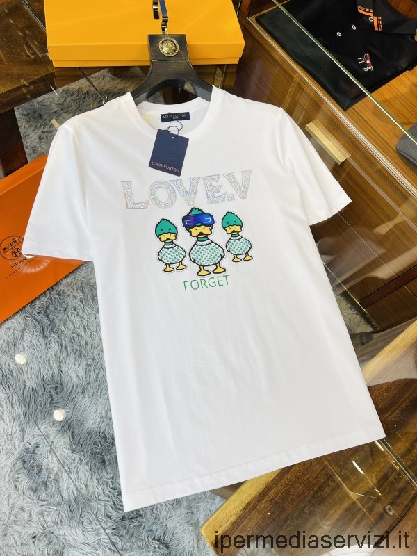 Replica Louis Vuitton Mens Lovey Duck Bianco Cotone T Shirt M A Xxxxl