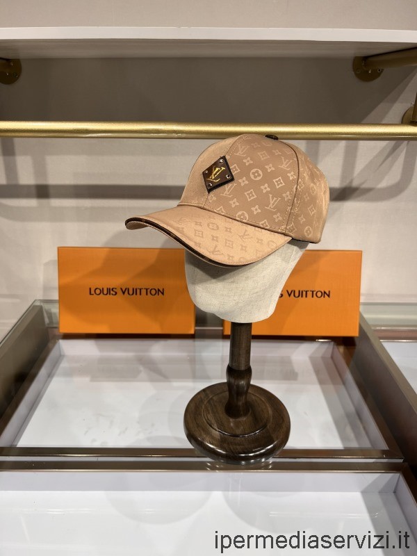 Bej çoğaltma Louis Vuitton Monogram Beyzbol şapkası şapka